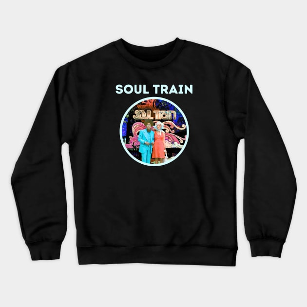 soul train || 80s blue Crewneck Sweatshirt by claudia awes